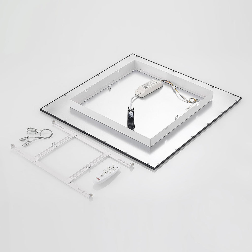 LED-panel Nelios svart 62x62 cm CCT dimbar fjernkontroll lysfargevalg