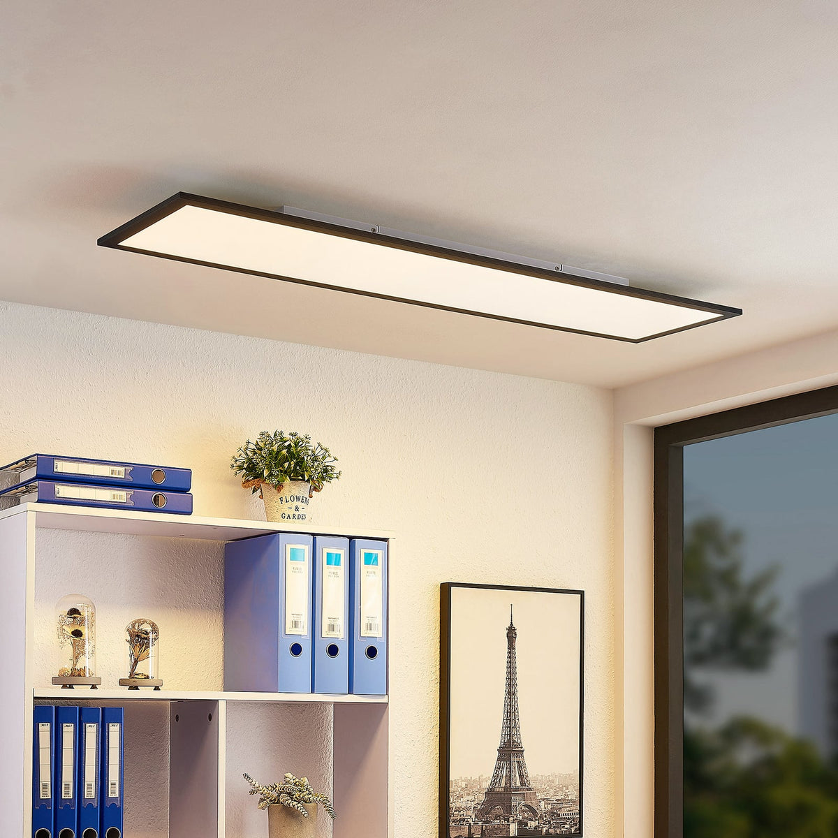 LED-panel Nelios svart aluminium 120x30 cm bakside