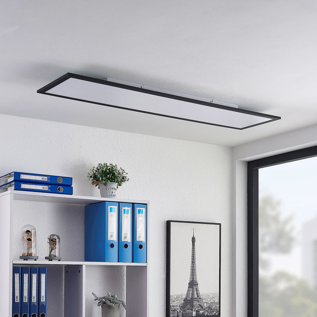 Detalj av LED-panel Nelios svart aluminium 120x30 cm