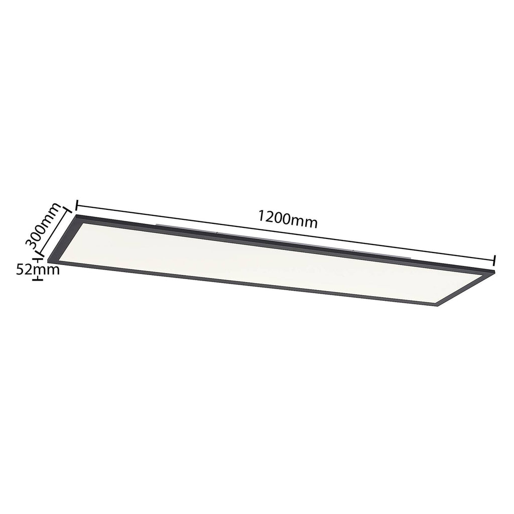 Nærbilde av LED-panel Nelios svart aluminium 120x30 cm