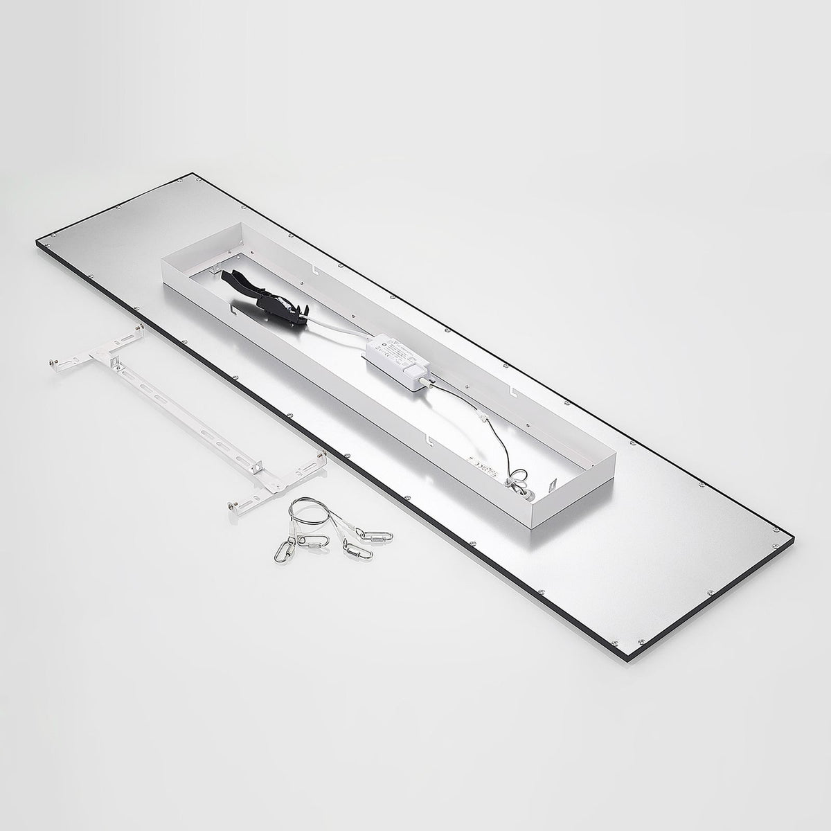 LED-panel Nelios svart aluminium 120x30 cm sideprofil
