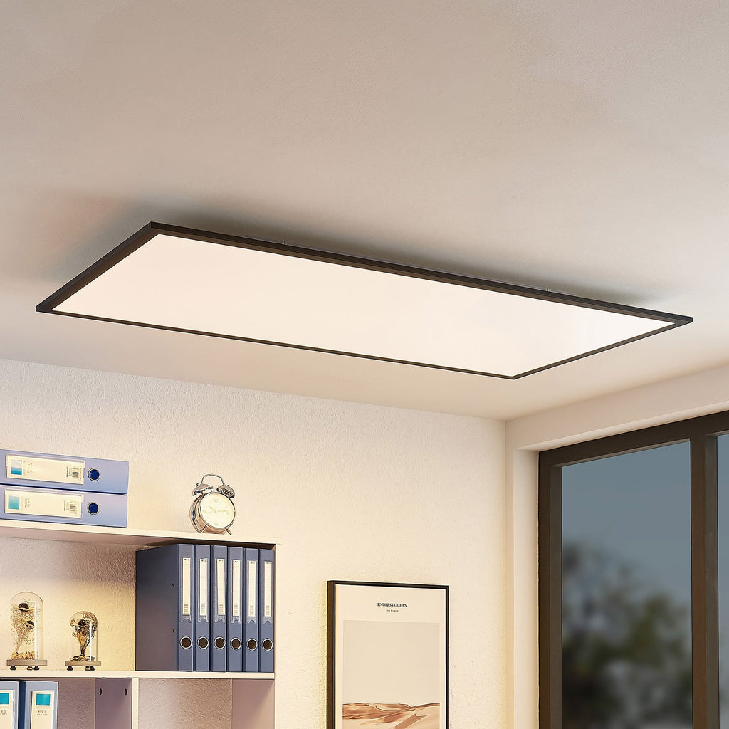 LED-panel Nelios svart aluminium 120x60 cm 72W forfra