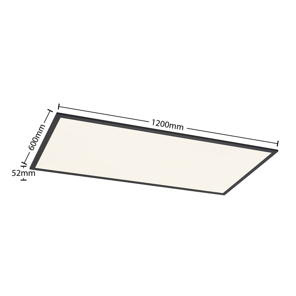 Nærbilde av LED-panel Nelios svart aluminium 120x60 cm 72W