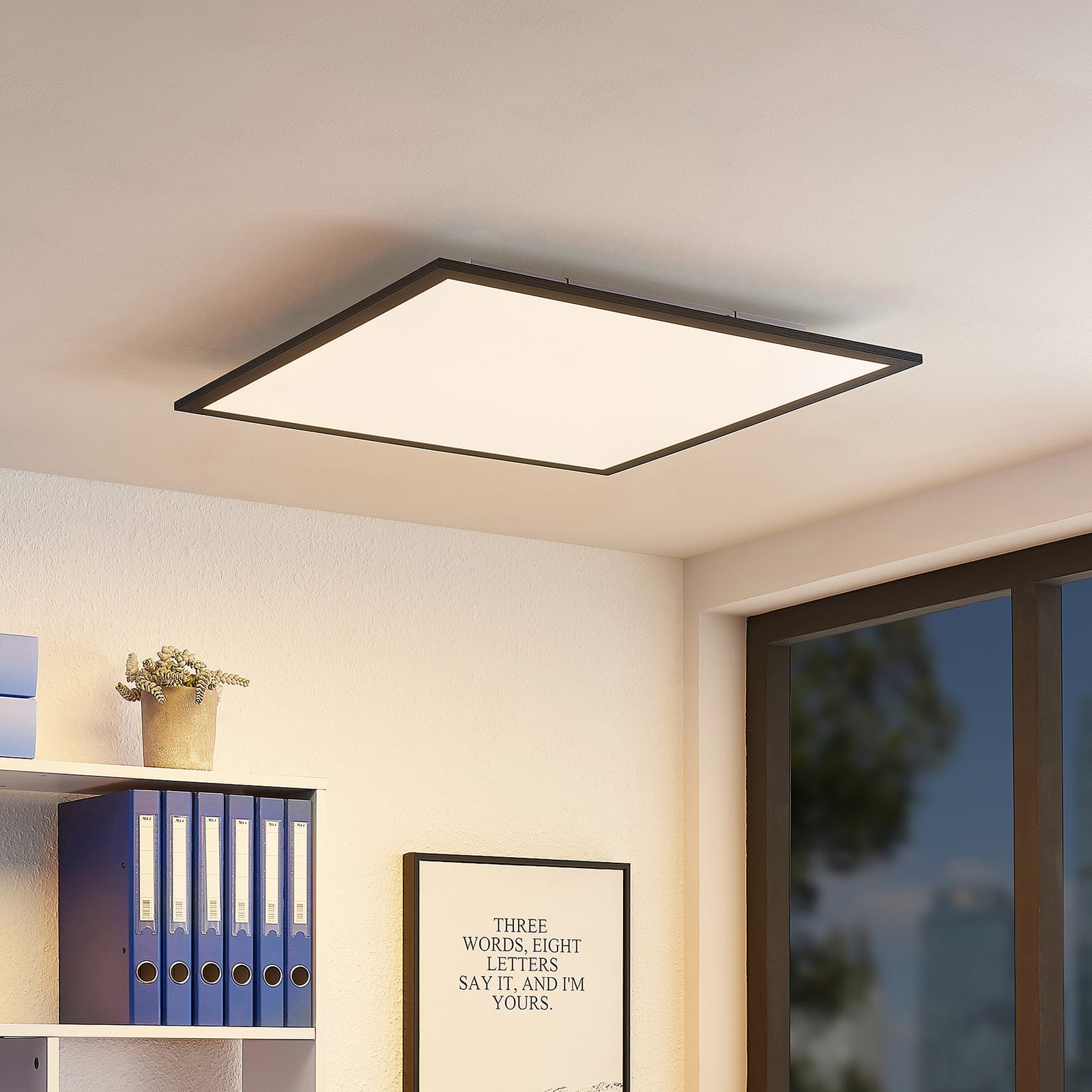 LED-panel Nelios svart aluminium 62x62 cm bakside