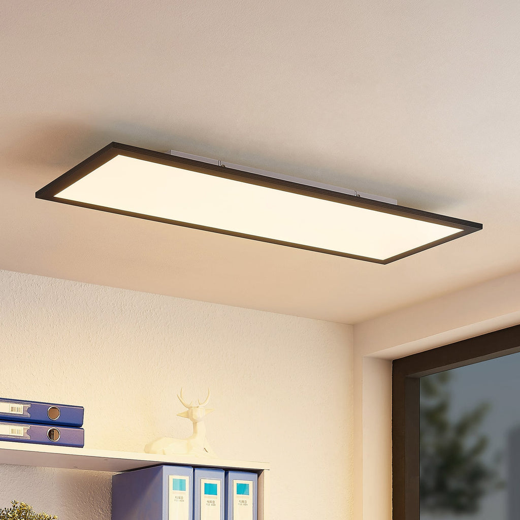 LED-panel Nelios svart aluminium 80x30 cm forfra