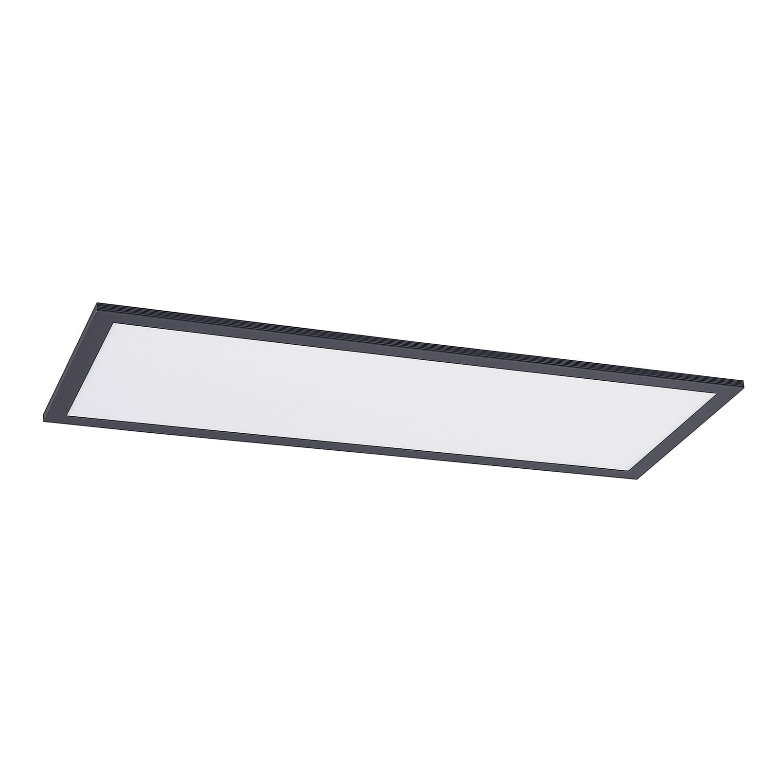 LED-panel Nelios svart aluminium 80x30 cm montert i tak