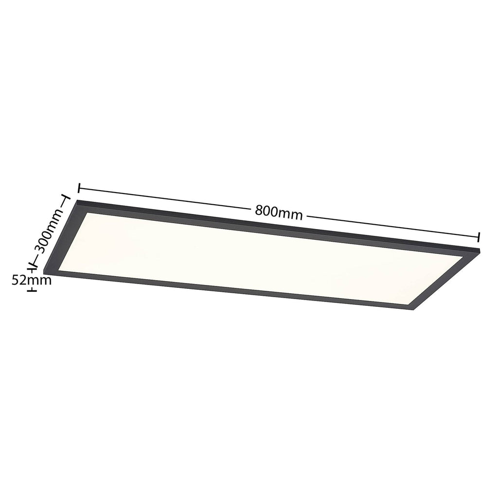 LED-panel Nelios svart aluminium 80x30 cm nærbilde av lysdiffusor