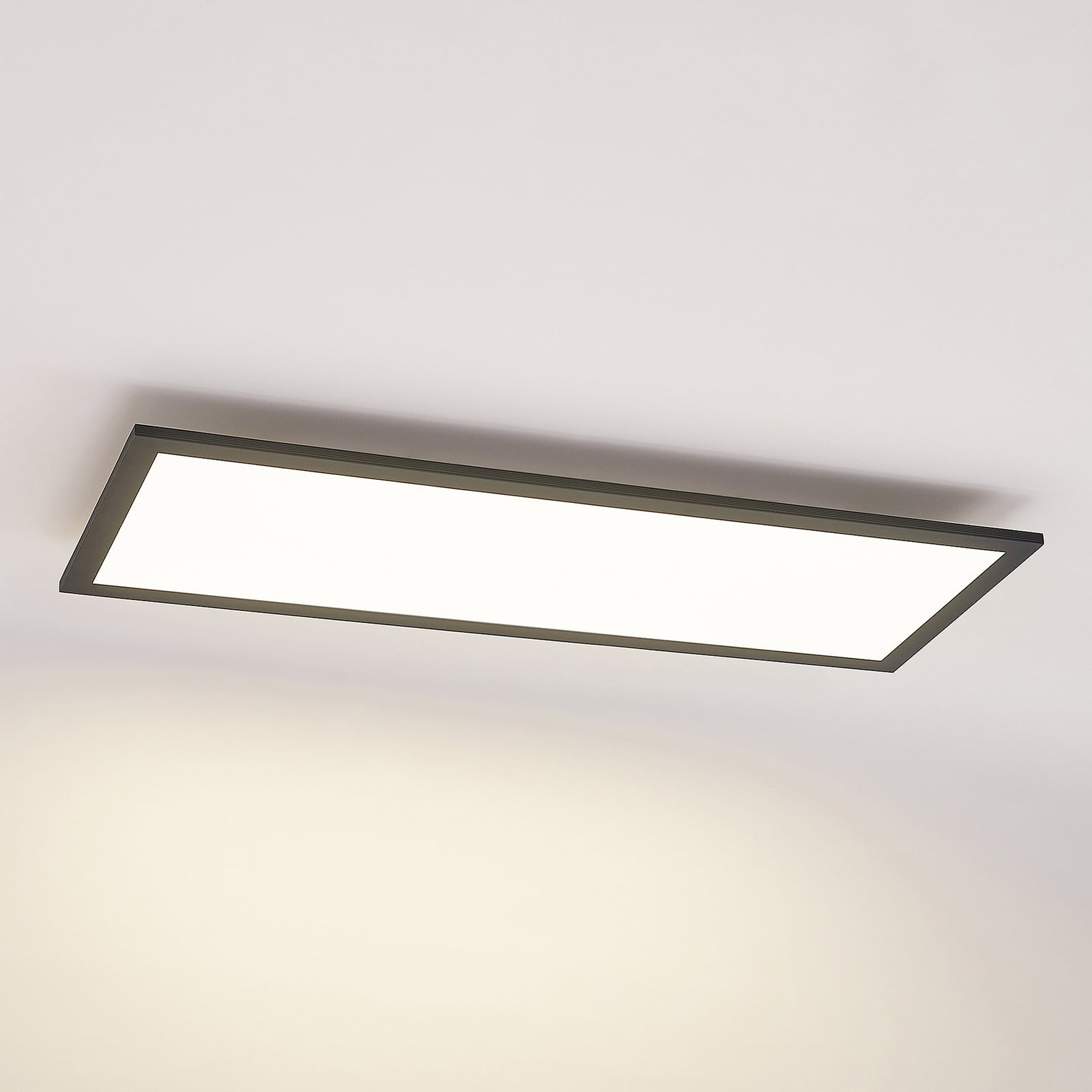 LED-panel Nelios svart aluminium 80x30 cm sideprofil