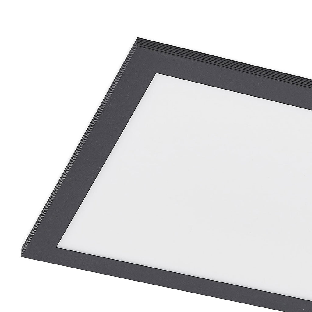 LED-panel Nelios svart aluminium 80x30 cm med påslått lys
