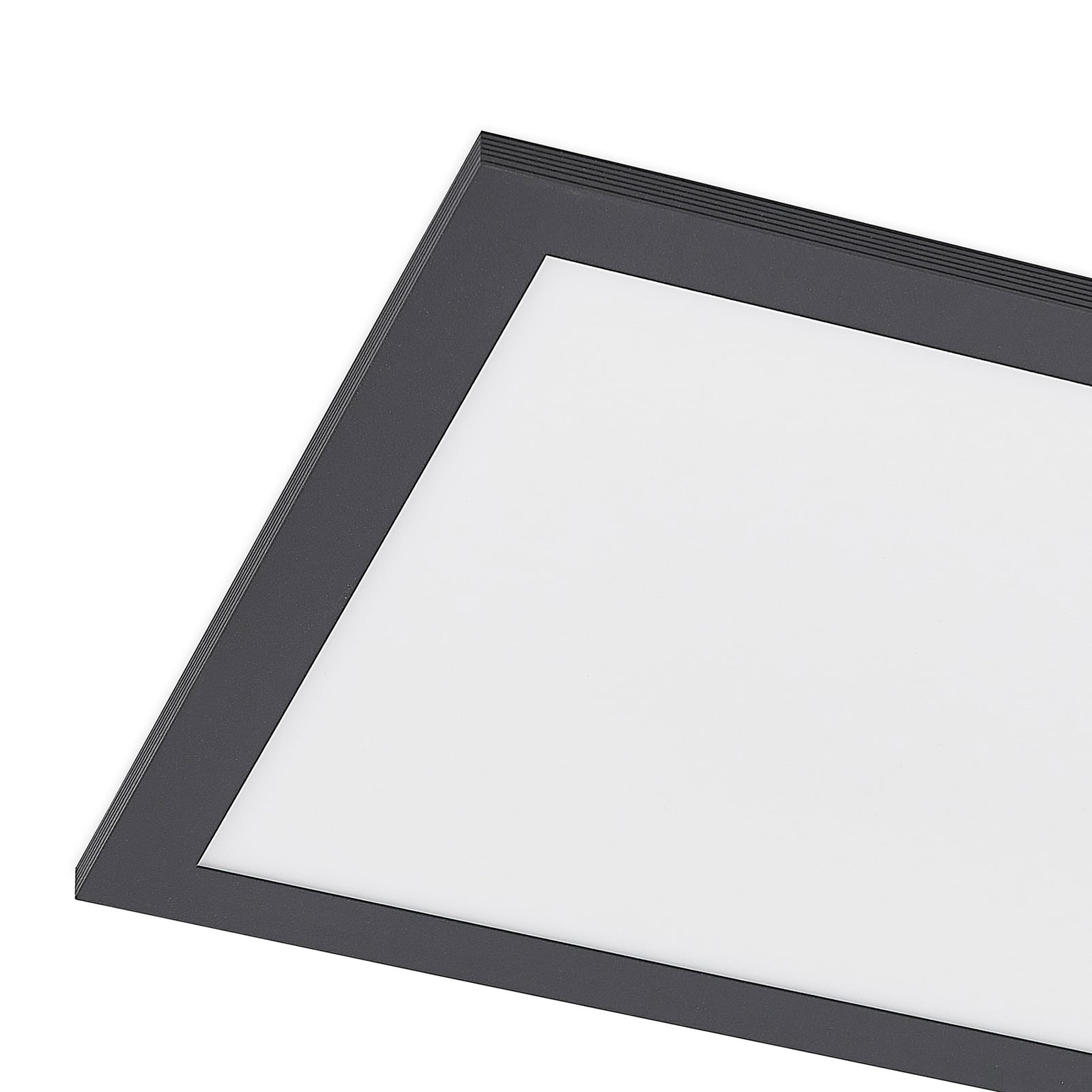 LED-panel Nelios svart aluminium 80x30 cm med påslått lys