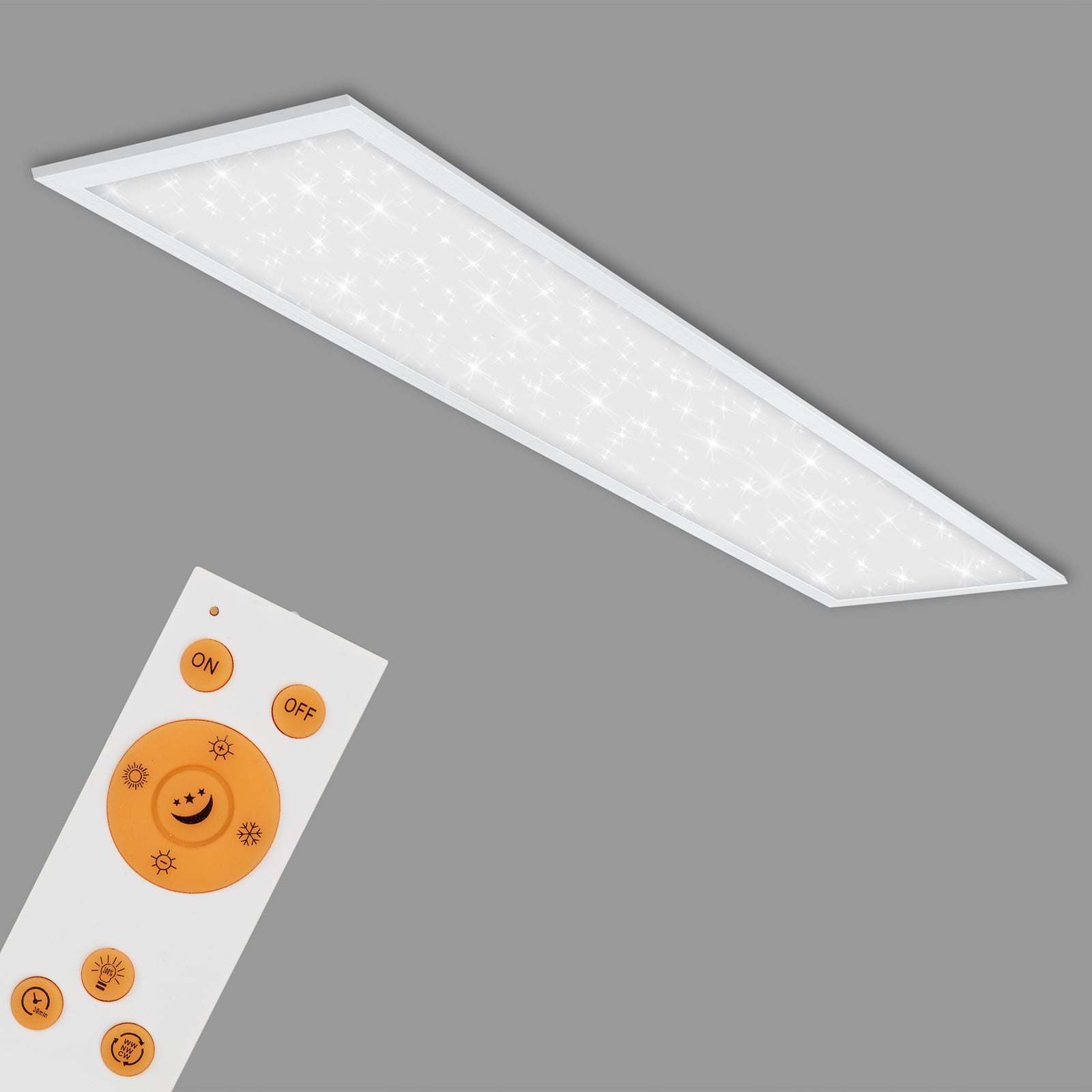 LED-panel Pallas dimbar CCT 119,5x29,5 cm hvit 36W lysstyrke demonstrasjon