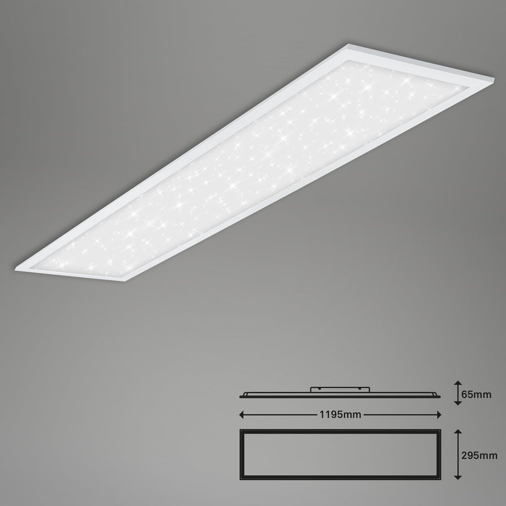 LED-panel Pallas dimbar CCT 119,5x29,5 cm hvit 36W komplett sett