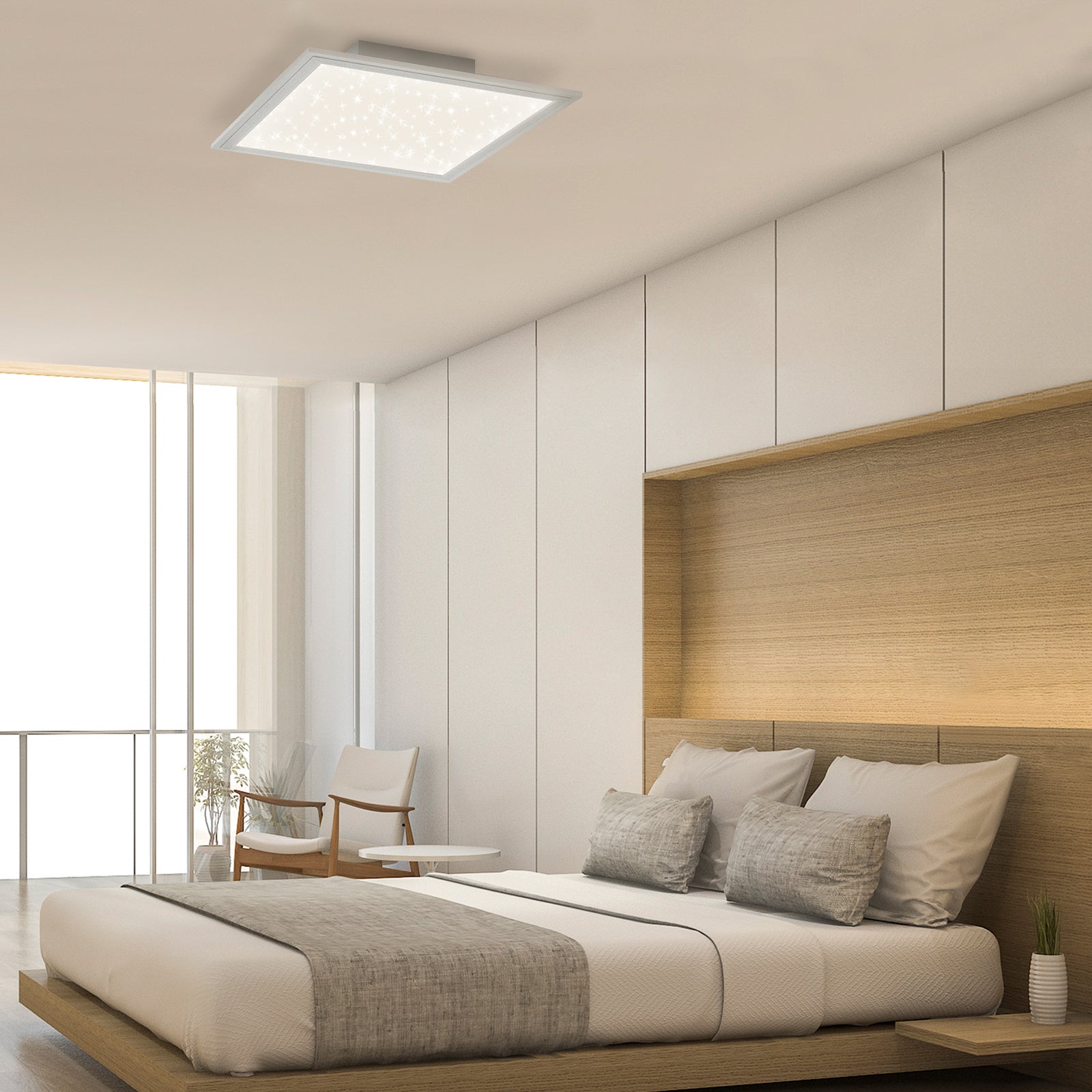 LED-panel Pallas dimbar CCT 59,6x59,6 cm 36W med fjernkontroll bakside