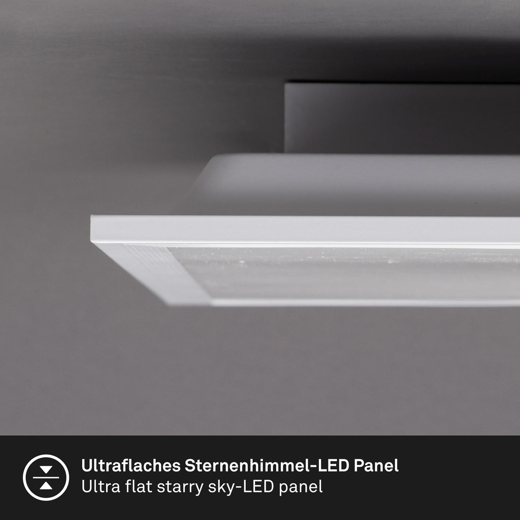 LED-panel Pallas dimbar CCT 59,6x59,6 cm 36W med fjernkontroll med lys på
