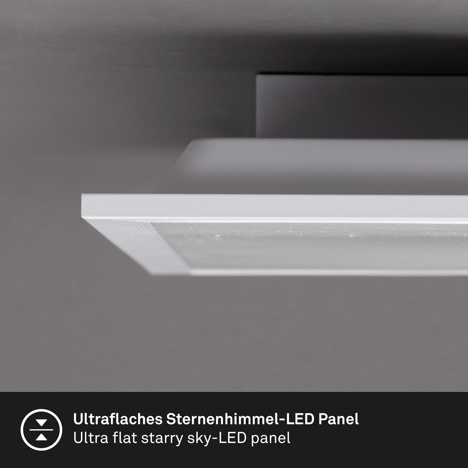 LED-panel Pallas dimbar CCT 59,6x59,6 cm 36W med fjernkontroll med lys på