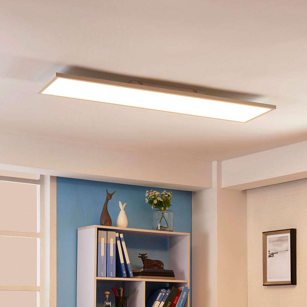 LED-panel Philia CCT dimbar 120x30 cm 30W fjernkontroll detalj metallramme