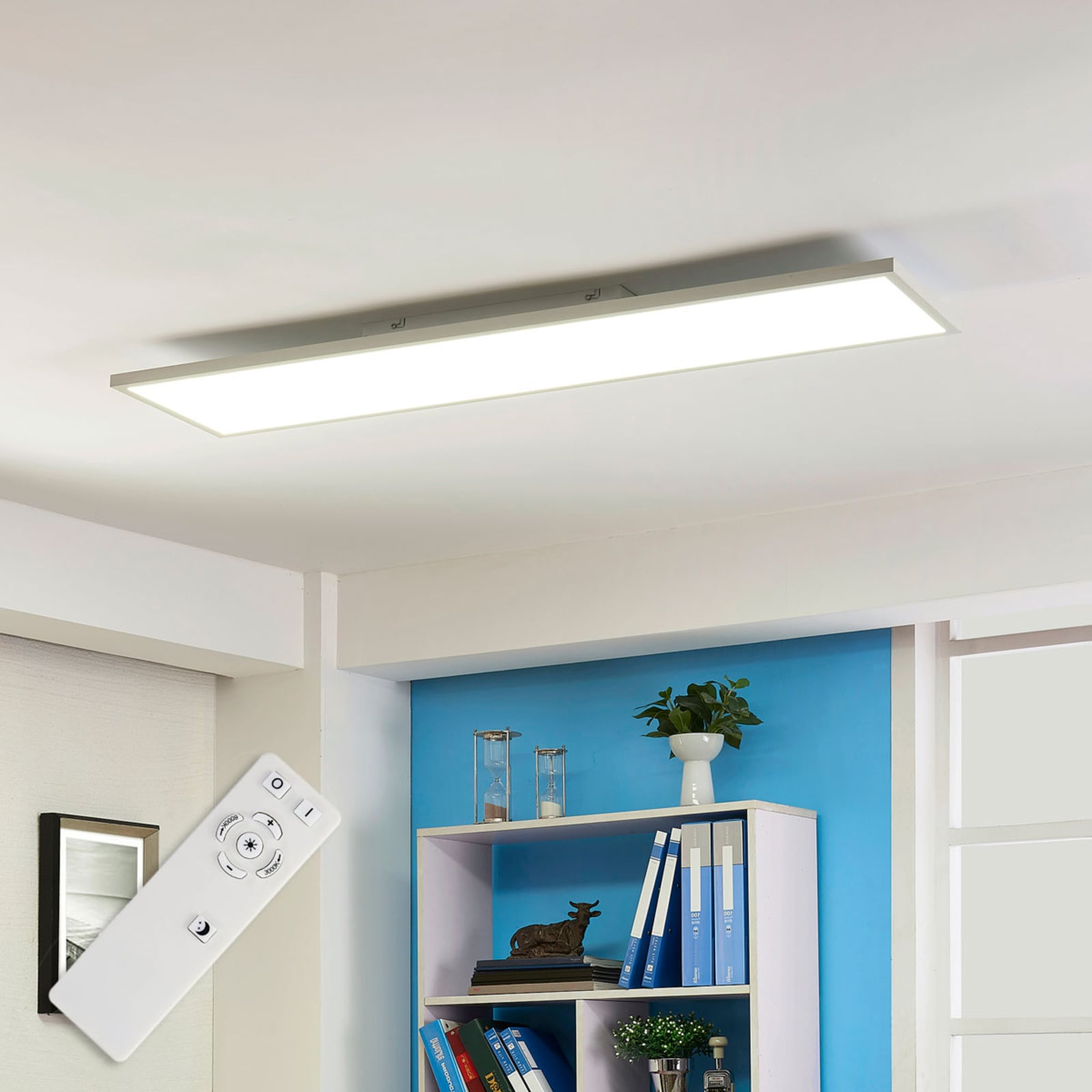 LED-panel Philia hvit 120x30 cm CCT dimbar fjernkontroll forfra