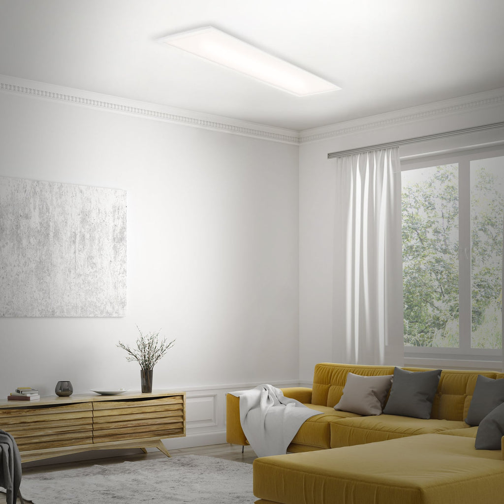 Montert LED-panel Piatto CCT dimbar 100x25 cm hvit med fjernkontroll