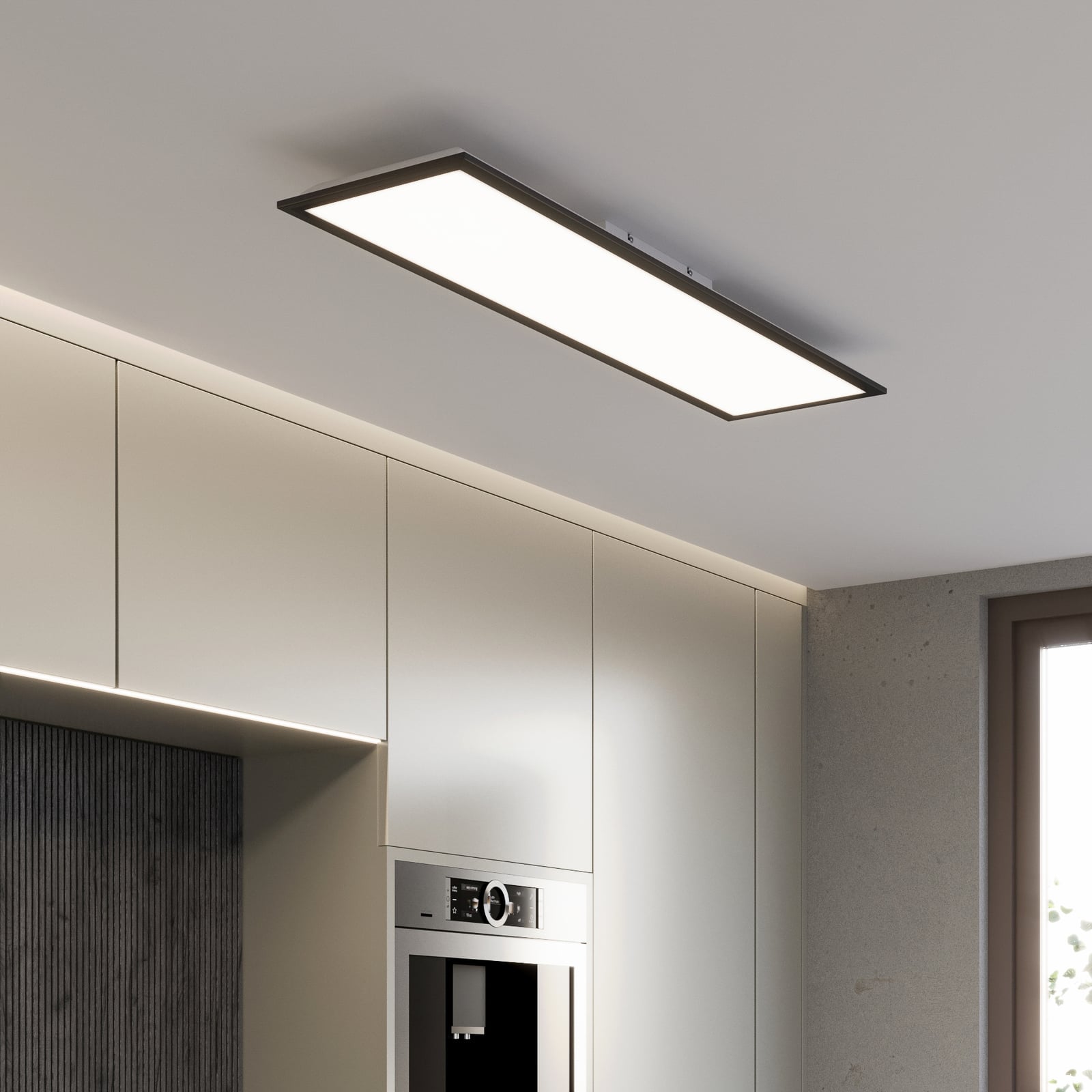 LED-panel Piatto CCT dimbar 100x25 cm svart bakside