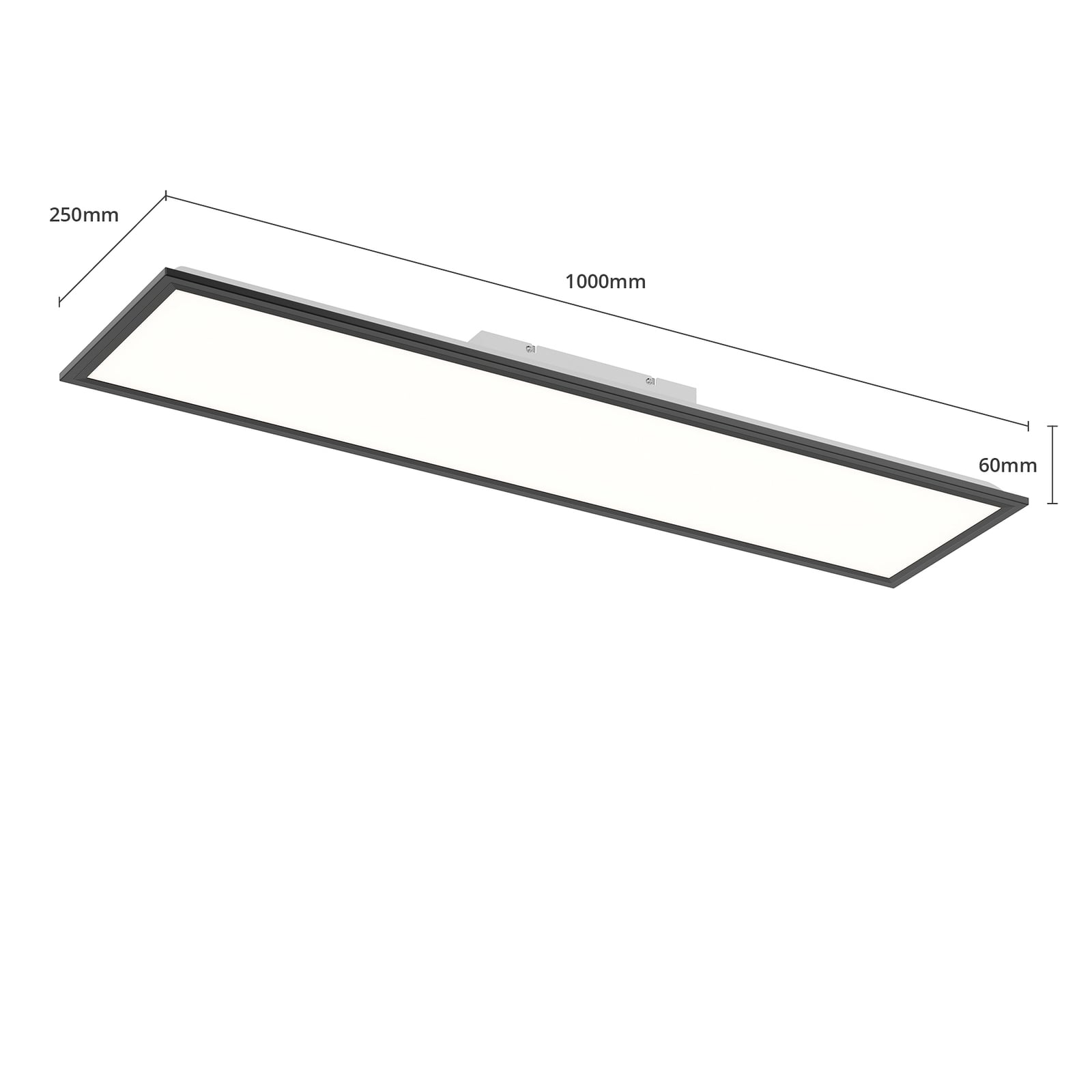Nærbilde av LED-panel Piatto CCT dimbar 100x25 cm svart