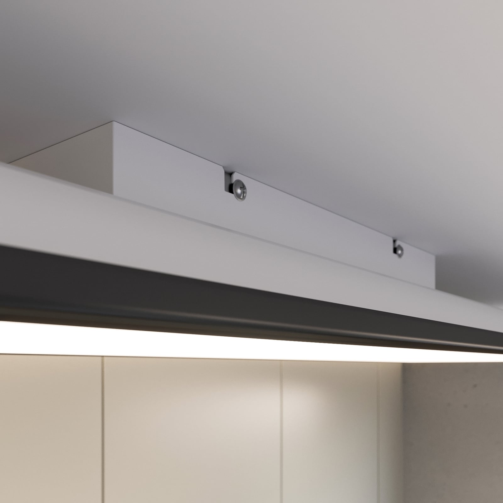 LED-panel Piatto CCT dimbar 100x25 cm svart lysdetalj
