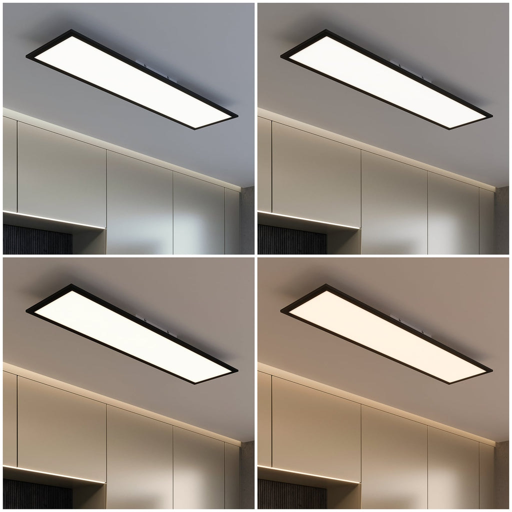 LED-panel Piatto CCT dimbar 100x25 cm svart montering
