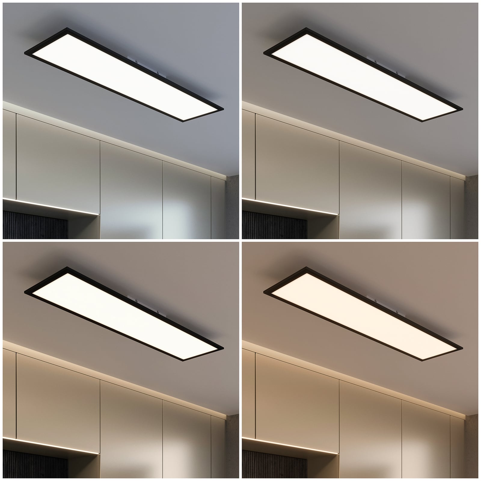 LED-panel Piatto CCT dimbar 100x25 cm svart montering