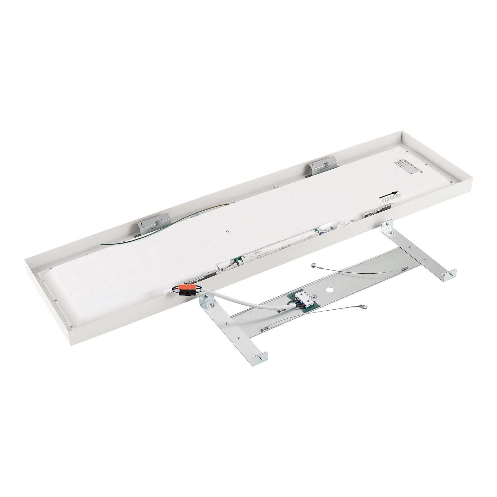 LED-panel PRO OFFICE SANO 123x33 cm DALI CCT dimbar hvit sideprofil