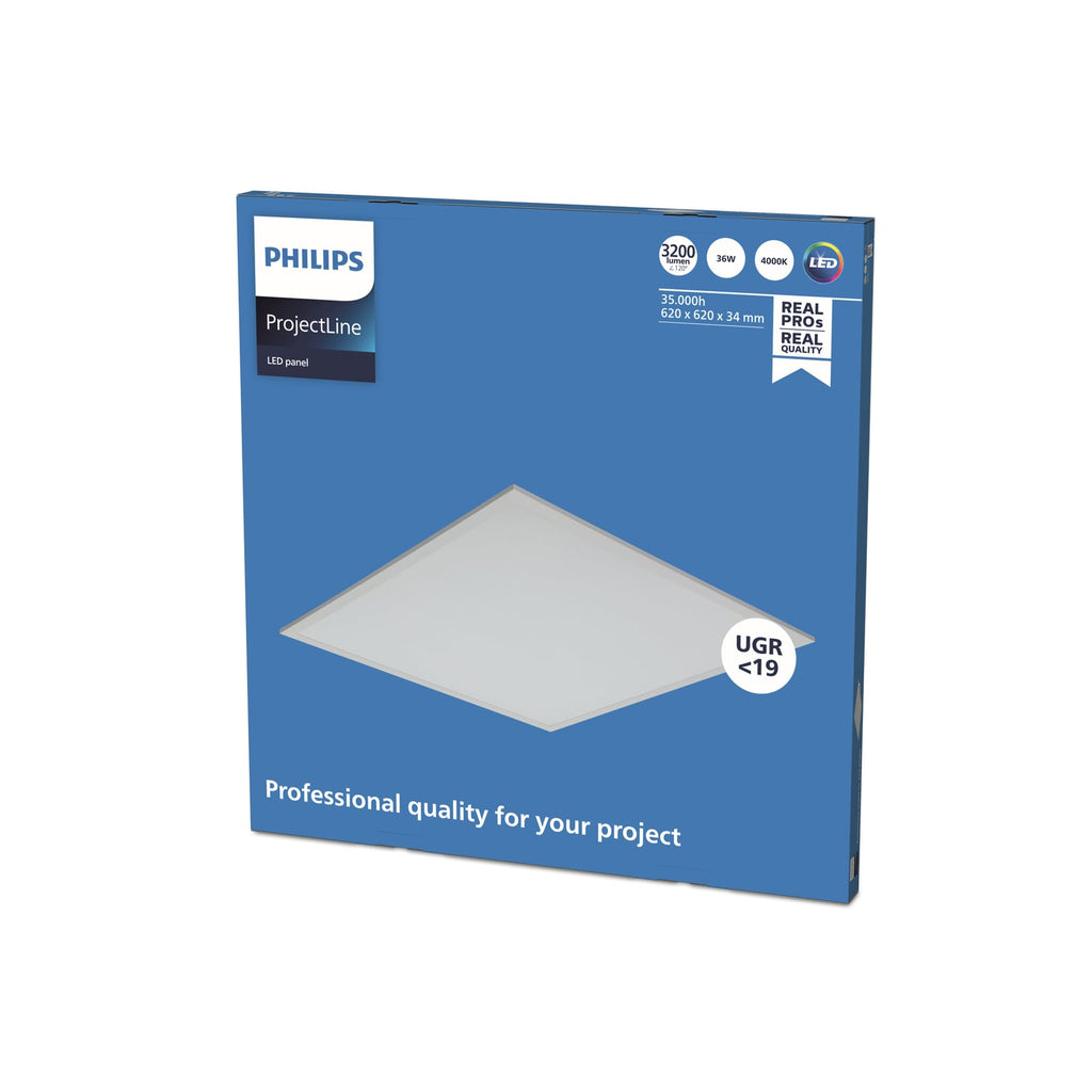 LED-panel ProjectLine UGR<19 62x62 cm 36W 4000K Philips montert i tak