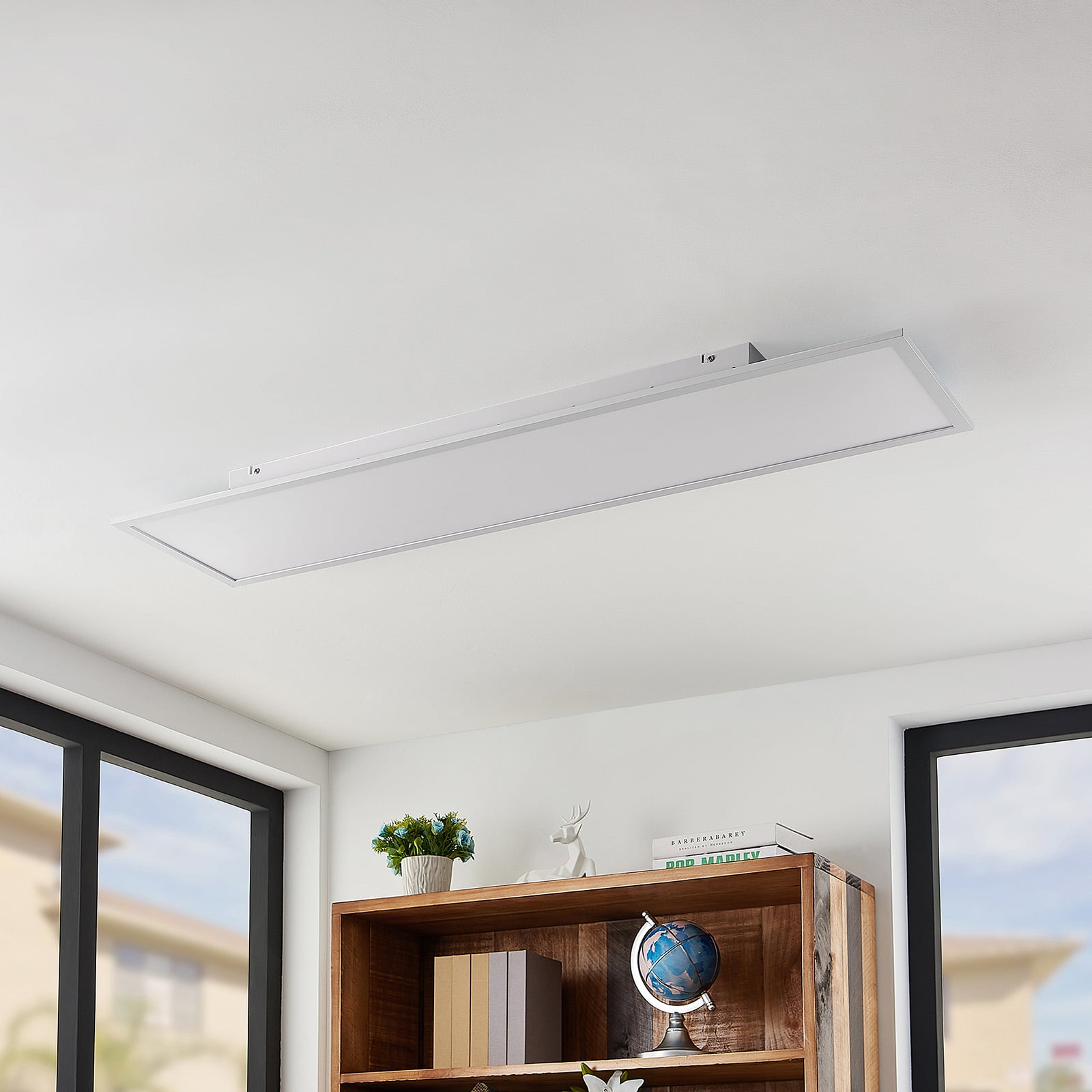 LED-panel Quais 120x30 cm hvit aluminium bakside