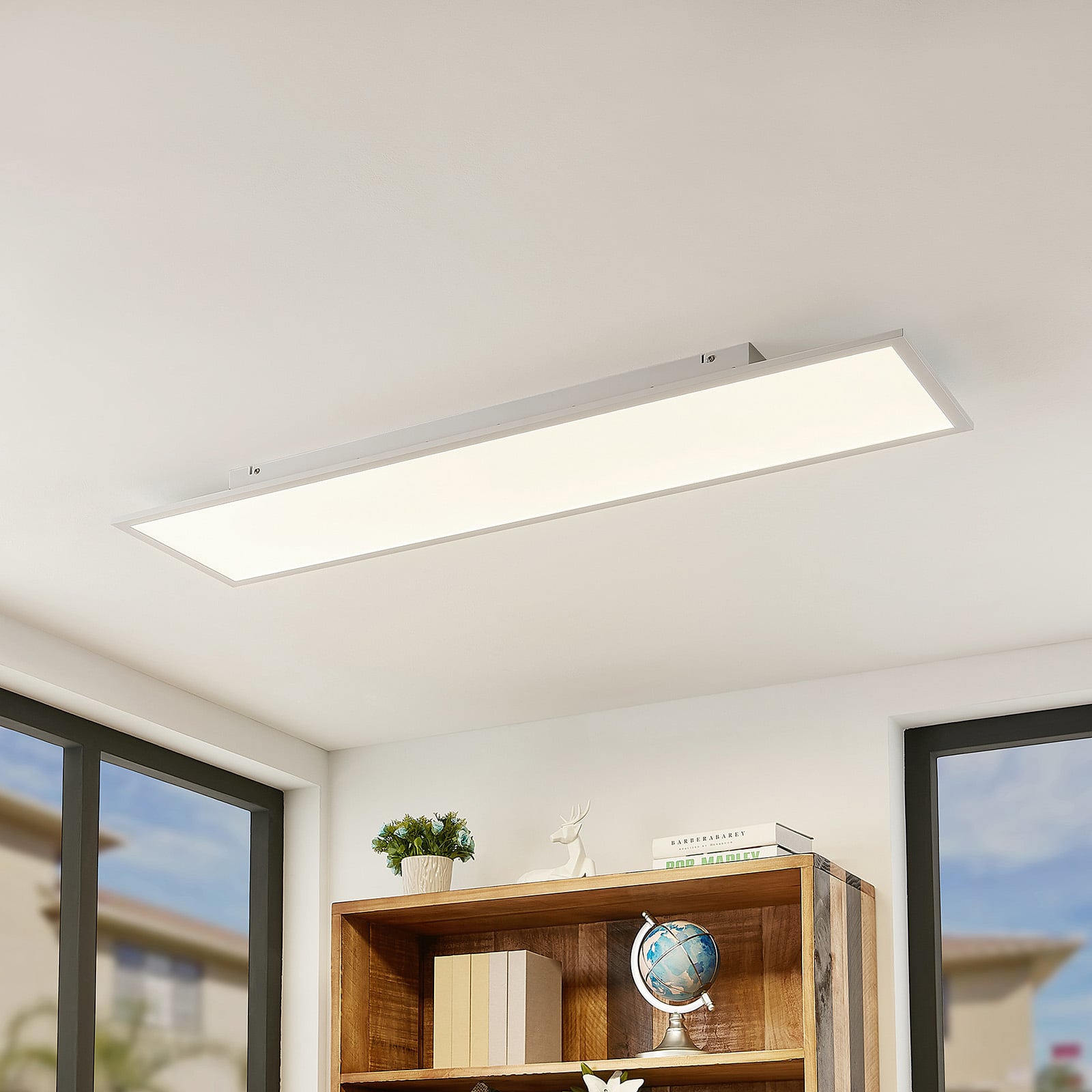 LED-panel Quais 120x30 cm hvit aluminium forfra