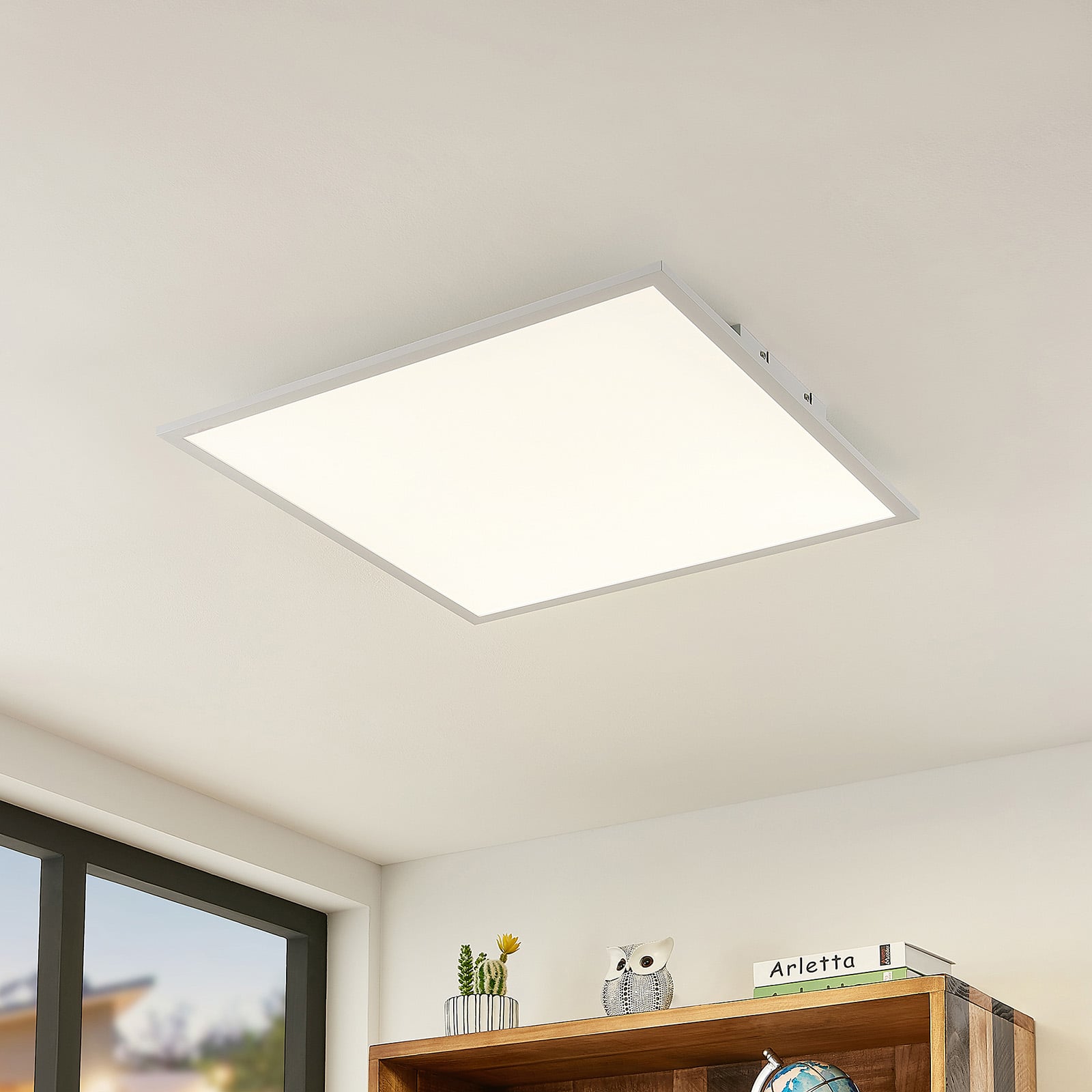 LED-panel Quais 60x60 cm hvit aluminium forfra