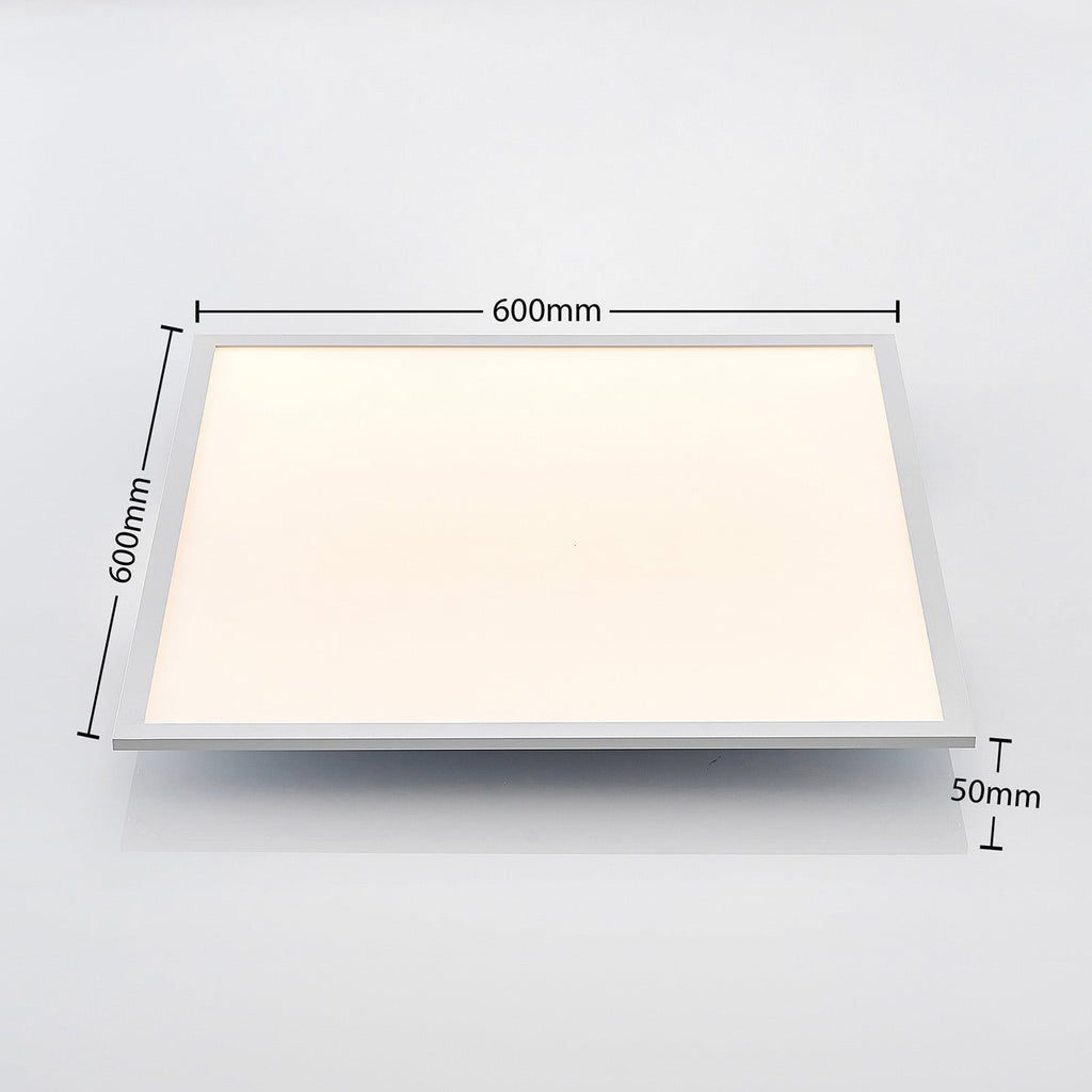 LED-panel Quais 60x60 cm hvit aluminium montert i rom