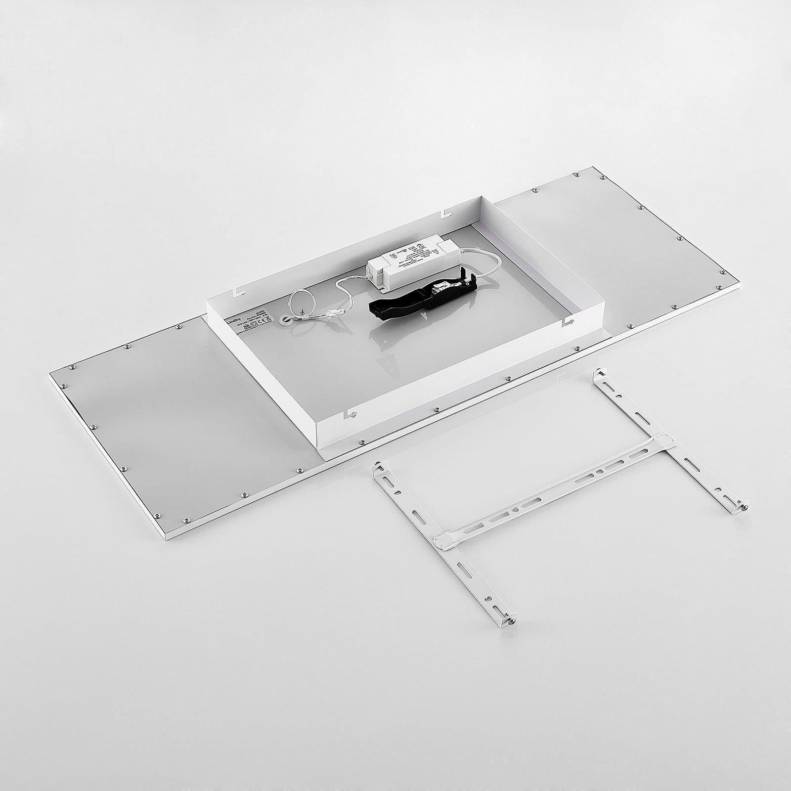 LED-panel Quais hvit aluminium 80x30 cm visning av monteringsdetaljer