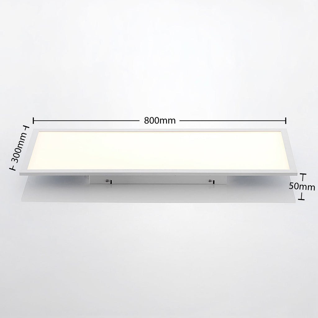 LED-panel Quais hvit aluminium 80x30 cm montert i tak
