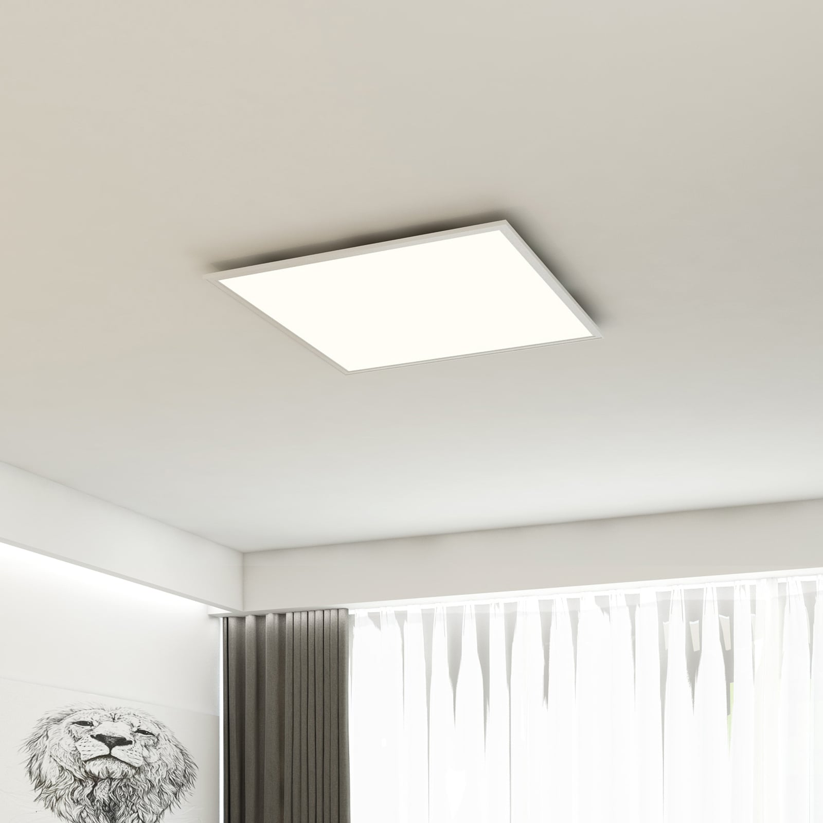 LED-panel Simple hvit 59,5x59,5 cm 38W nøytralhvit forfra