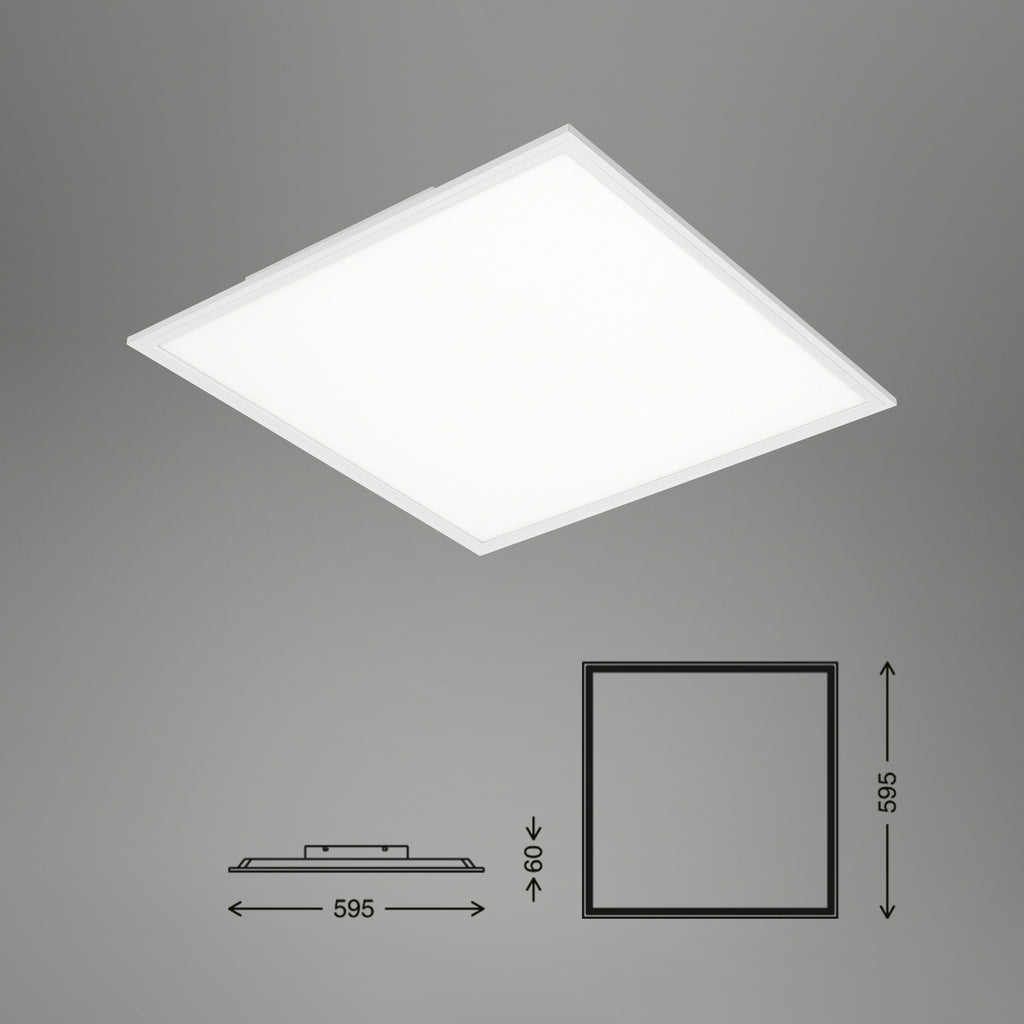 LED-panel Simple hvit 59,5x59,5 cm 38W nøytralhvit montert i tak