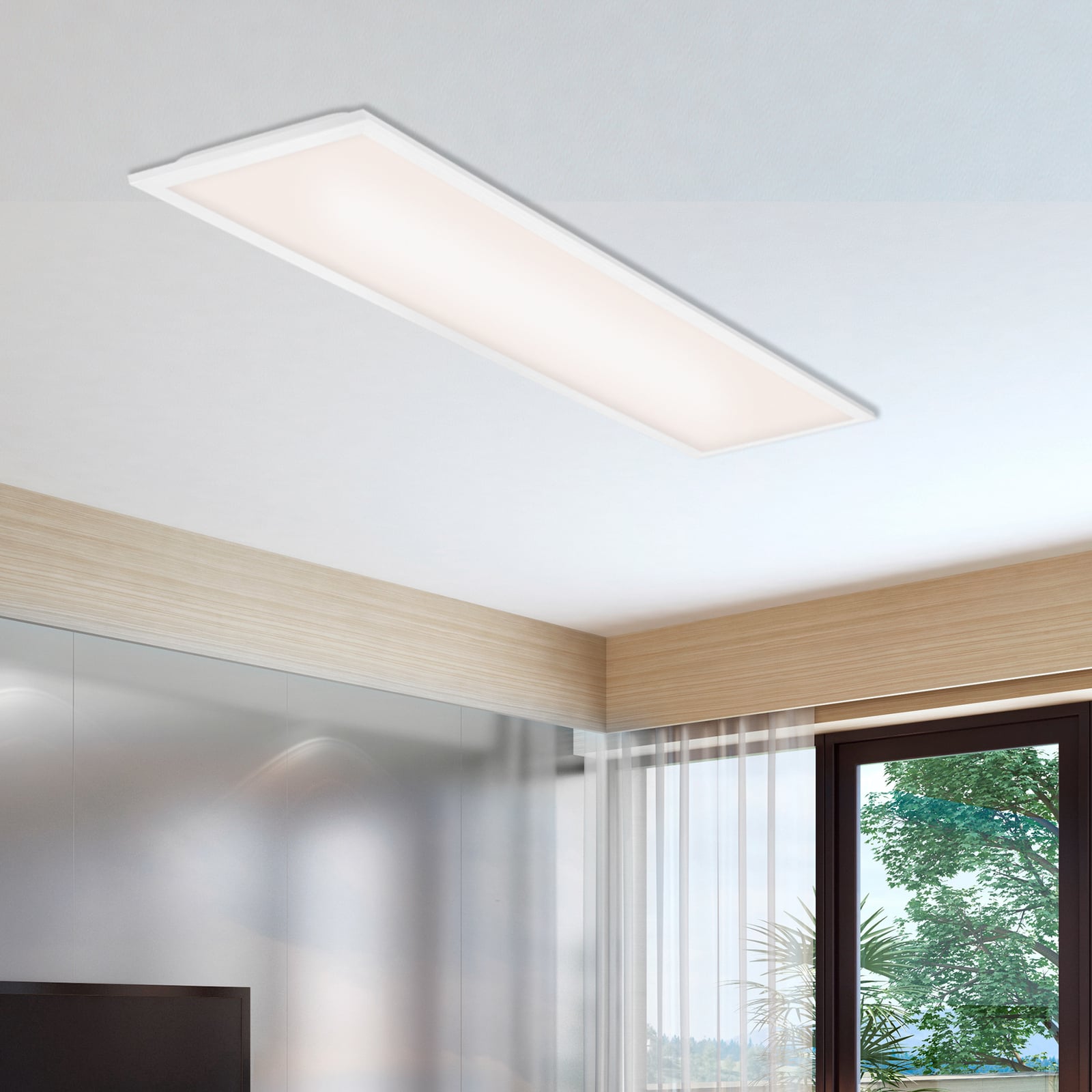 LED-panel Simple ultratynt 100x25 cm hvit Briloner bakside