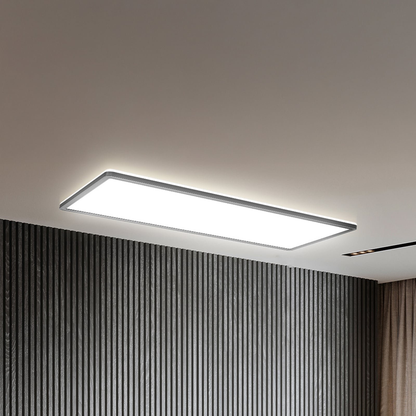 LED-panel Slim RGBW dimbar med fjernkontroll svart 58x20 cm forfra