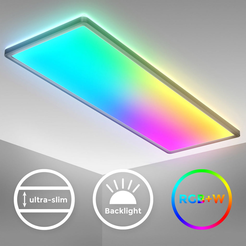 LED-panel Slim RGBW dimbar med fjernkontroll svart 58x20 cm detalj av lysmodus
