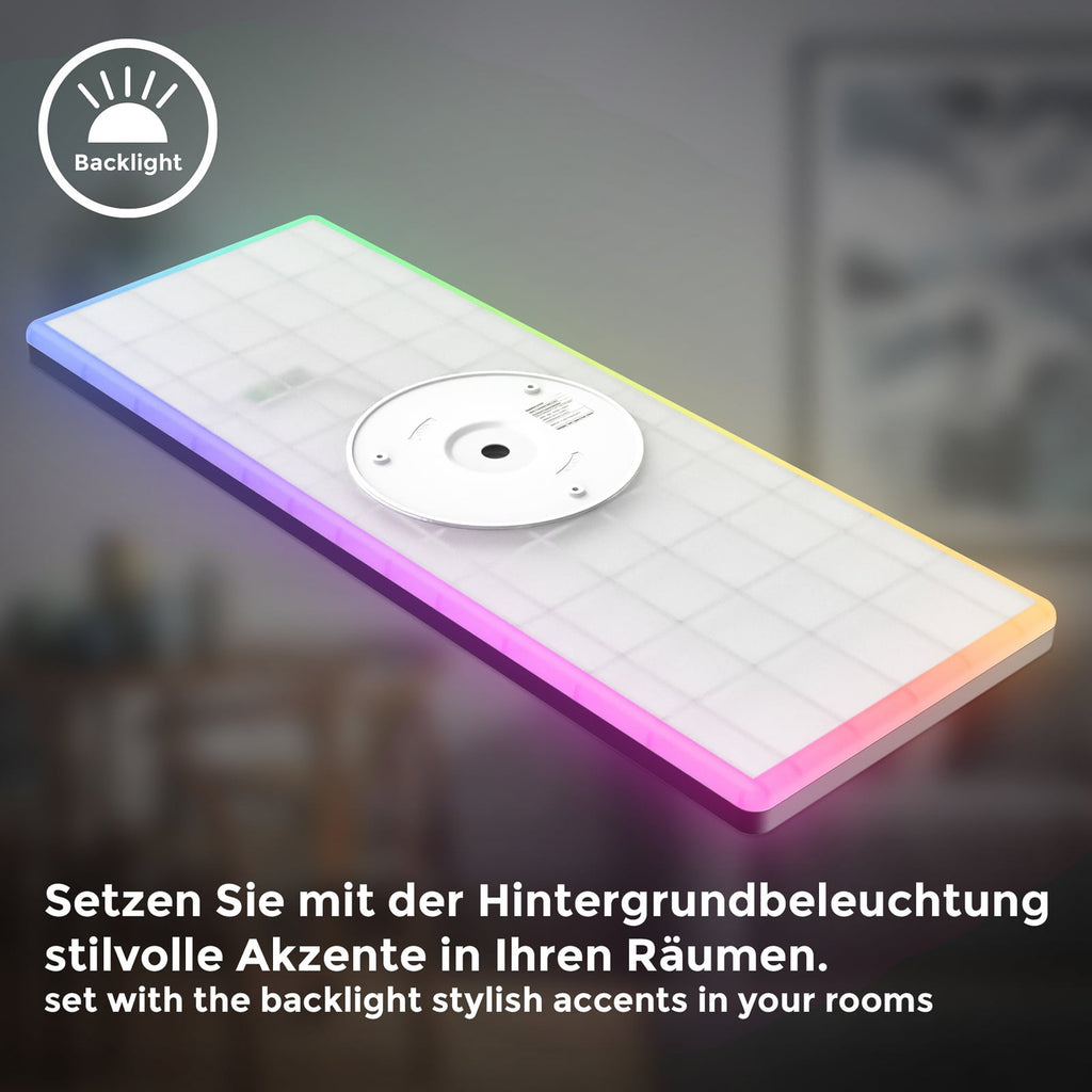 LED-panel Slim RGBW dimbar med fjernkontroll svart 58x20 cm i moderne rom