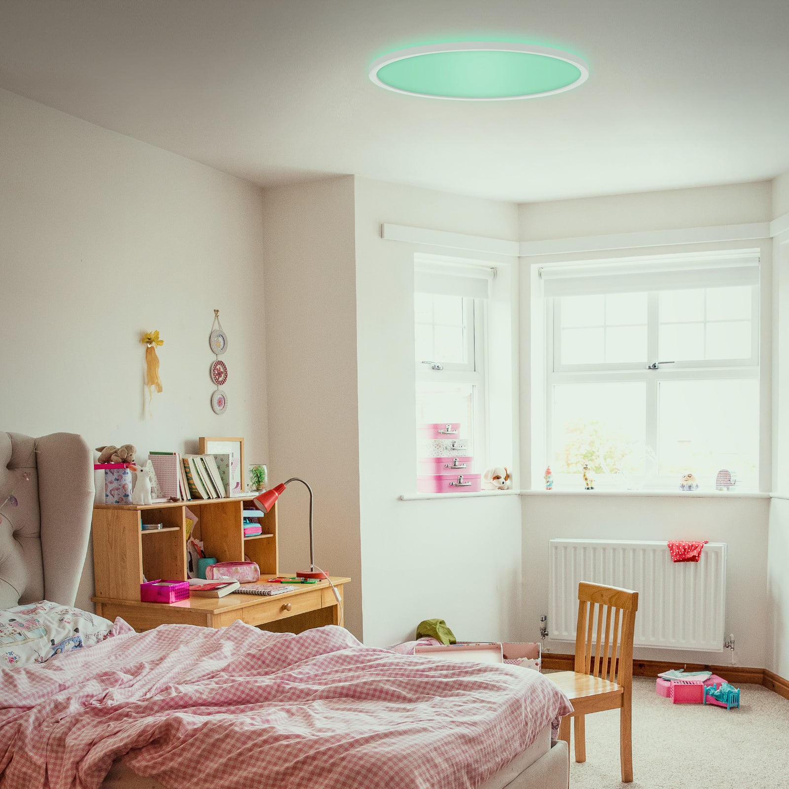 LED-panel Slim rund RGBW Ø42 cm dimbar hvit - Briloner bakside