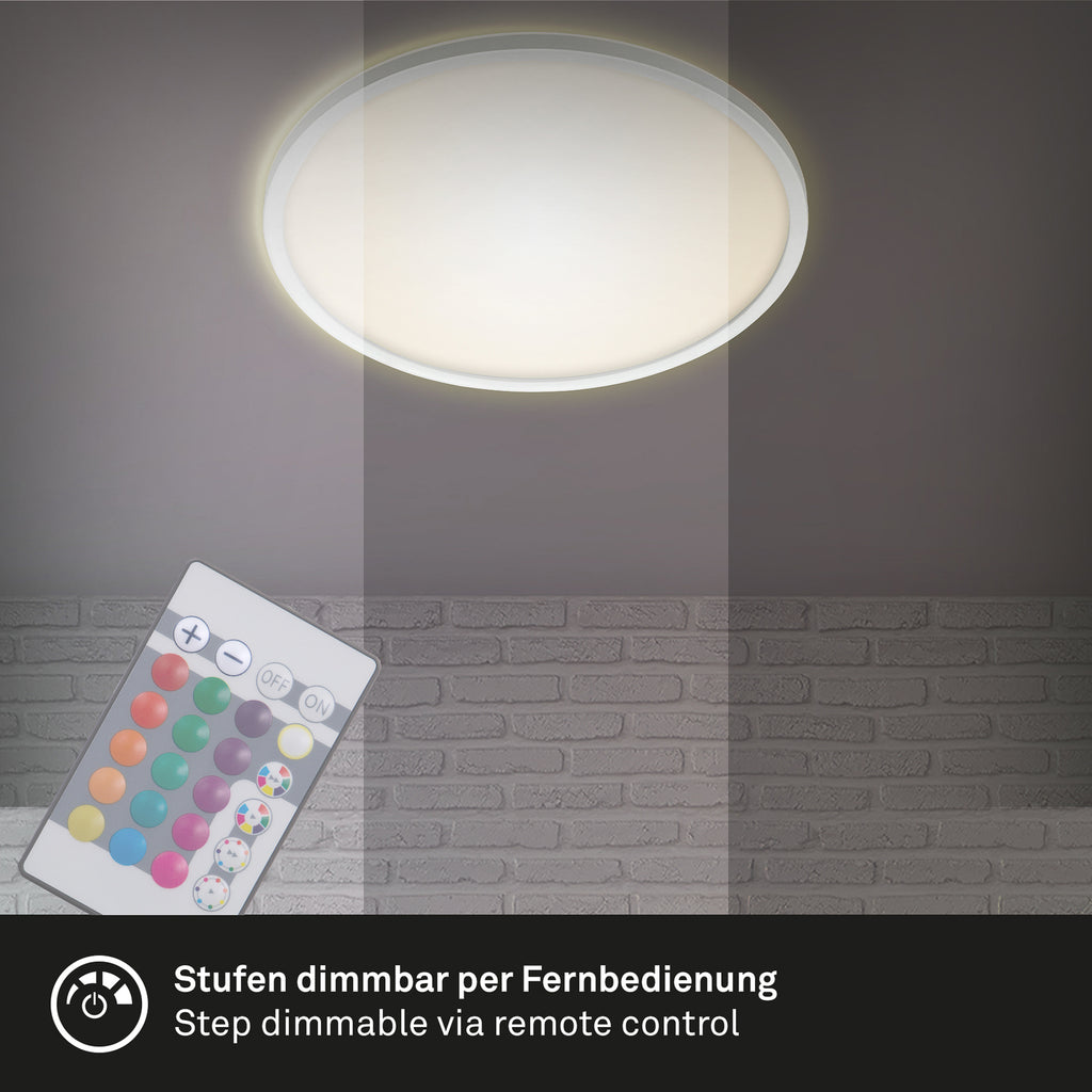 Sideprofil av LED-panel Slim rund RGBW Ø42 cm dimbar hvit - Briloner