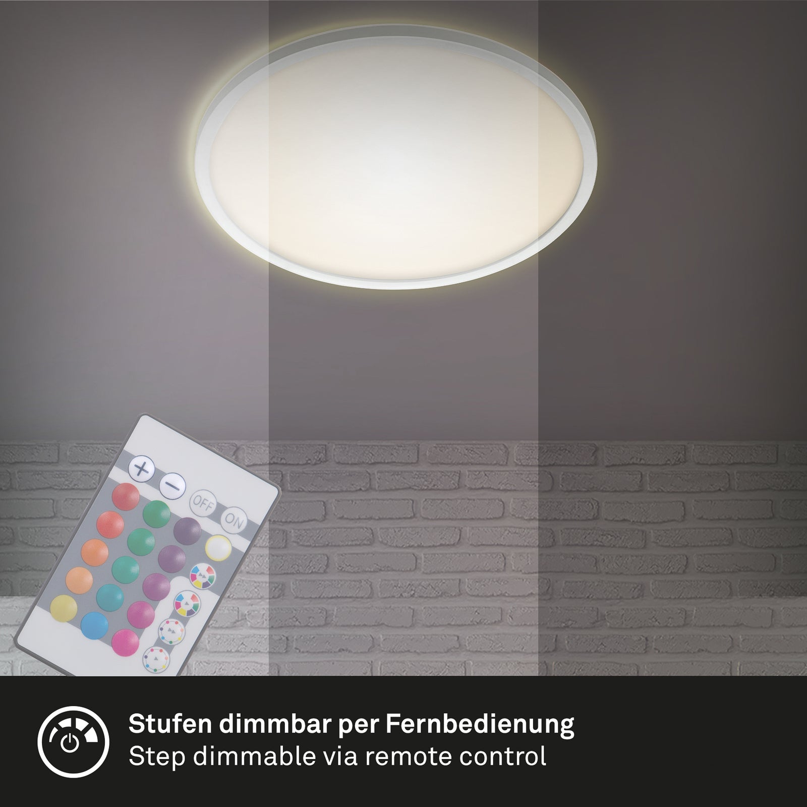 Sideprofil av LED-panel Slim rund RGBW Ø42 cm dimbar hvit - Briloner