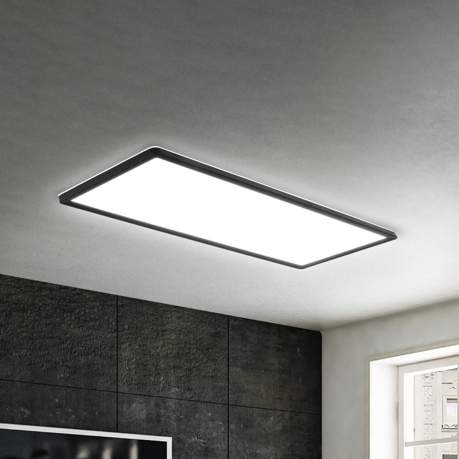 LED-panel Slim svart 58x20 cm 22W 4000K nøytralhvit forfra