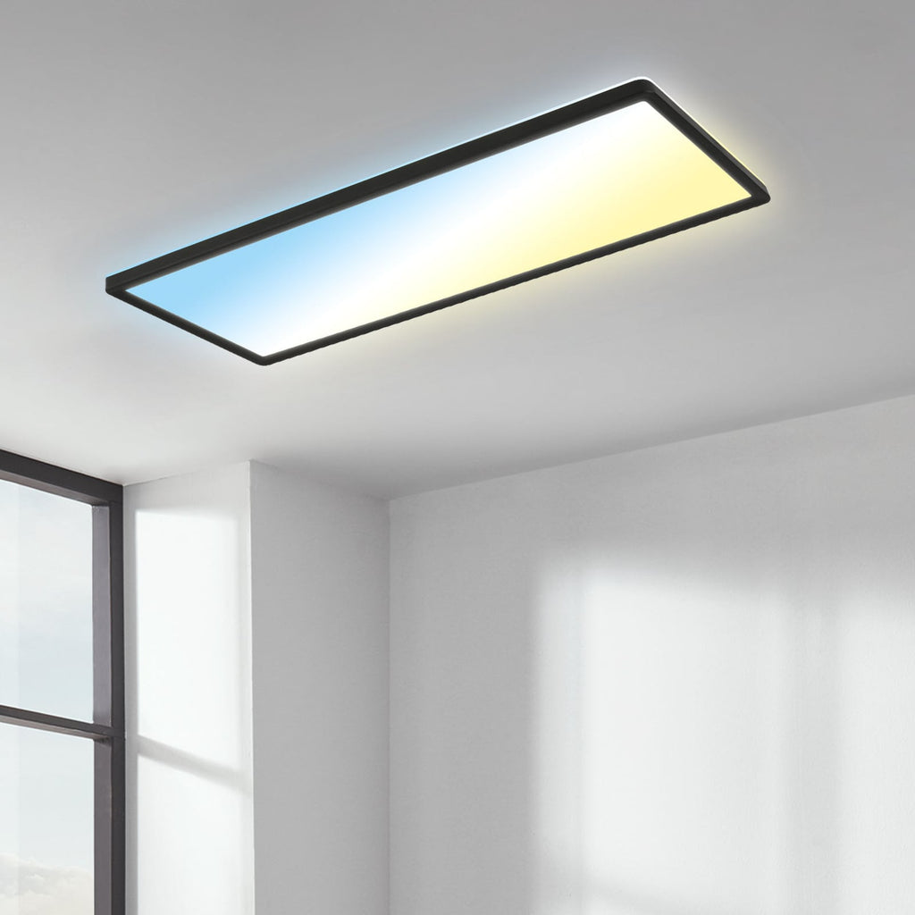 Detaljbilde av LED-panel Slim svart ultratynt CCT dimbar 59x20 cm