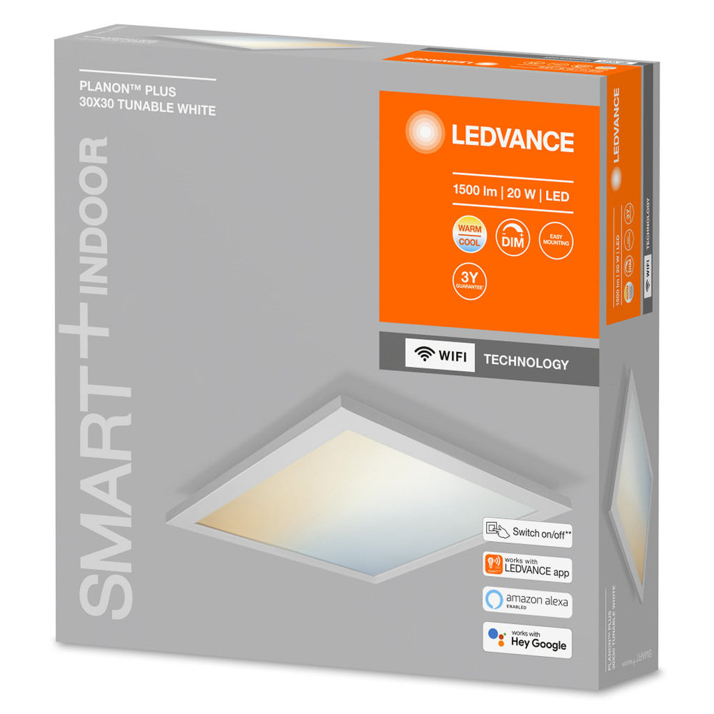 Detalj av LED-panel Smart+ WiFi CCT dimbar hvit 30x30 cm 20W