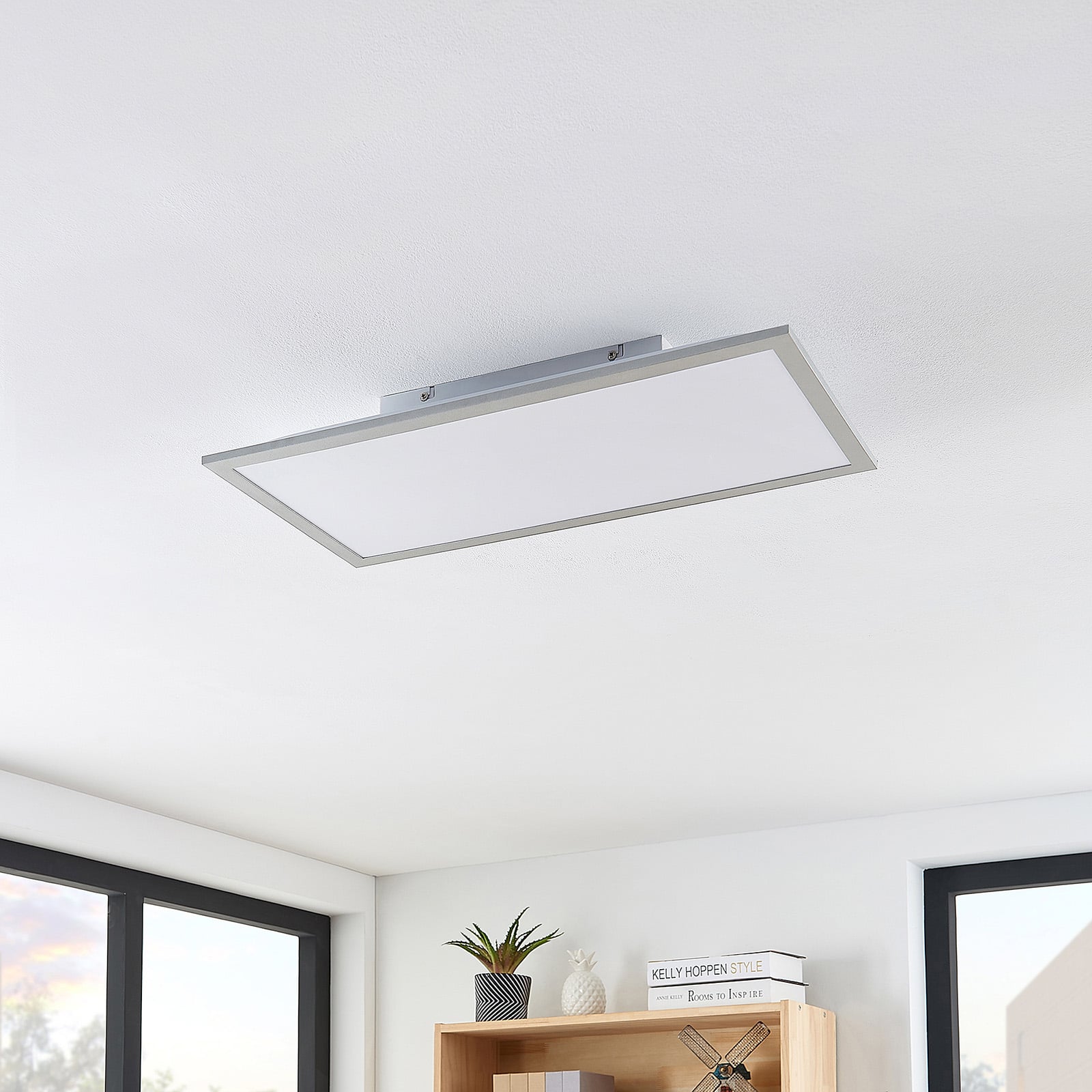 LED-panel Stenley 60x30 cm 4000K sølv aluminium nærbilde