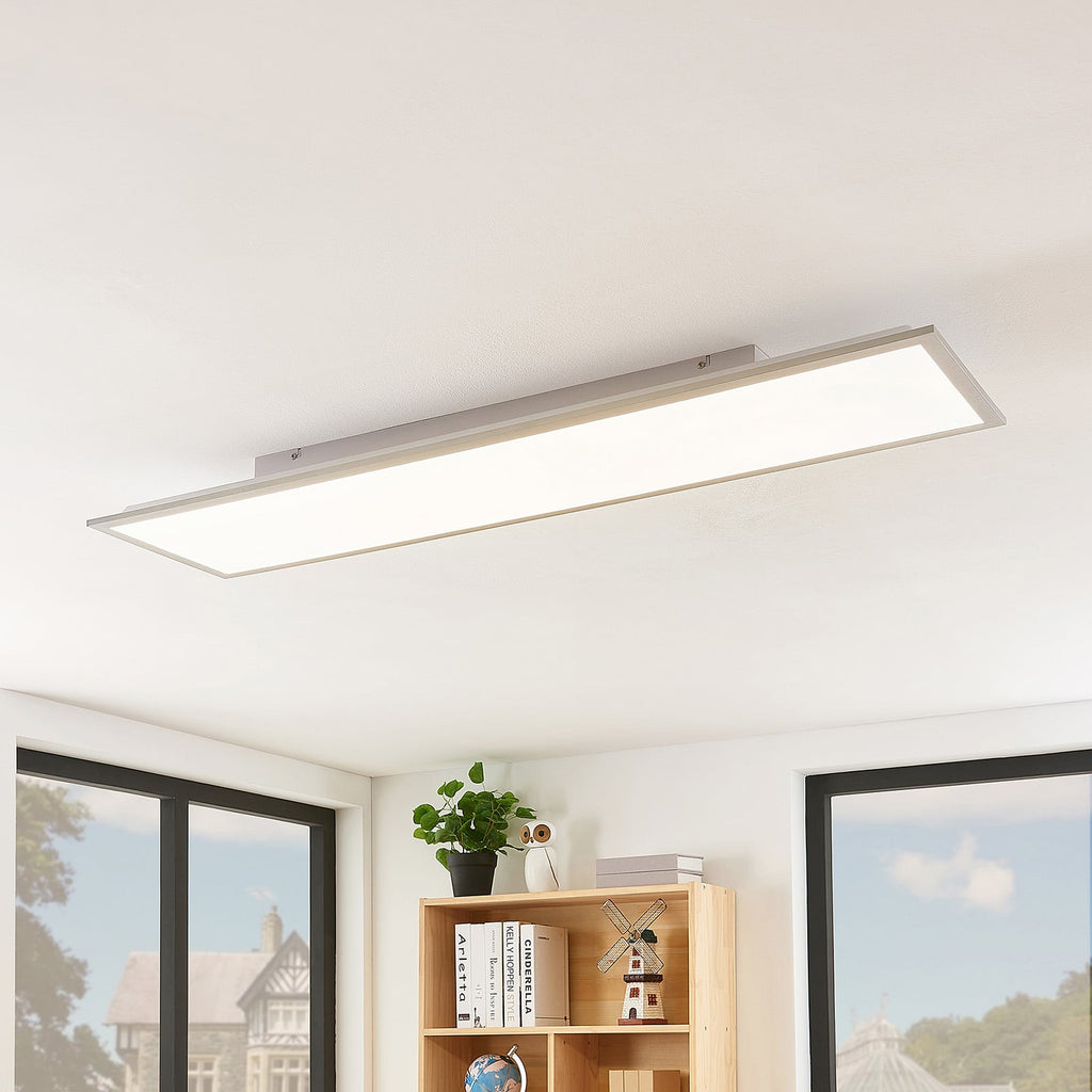 LED-panel Stenley sølv/hvit 120x30 cm forfra