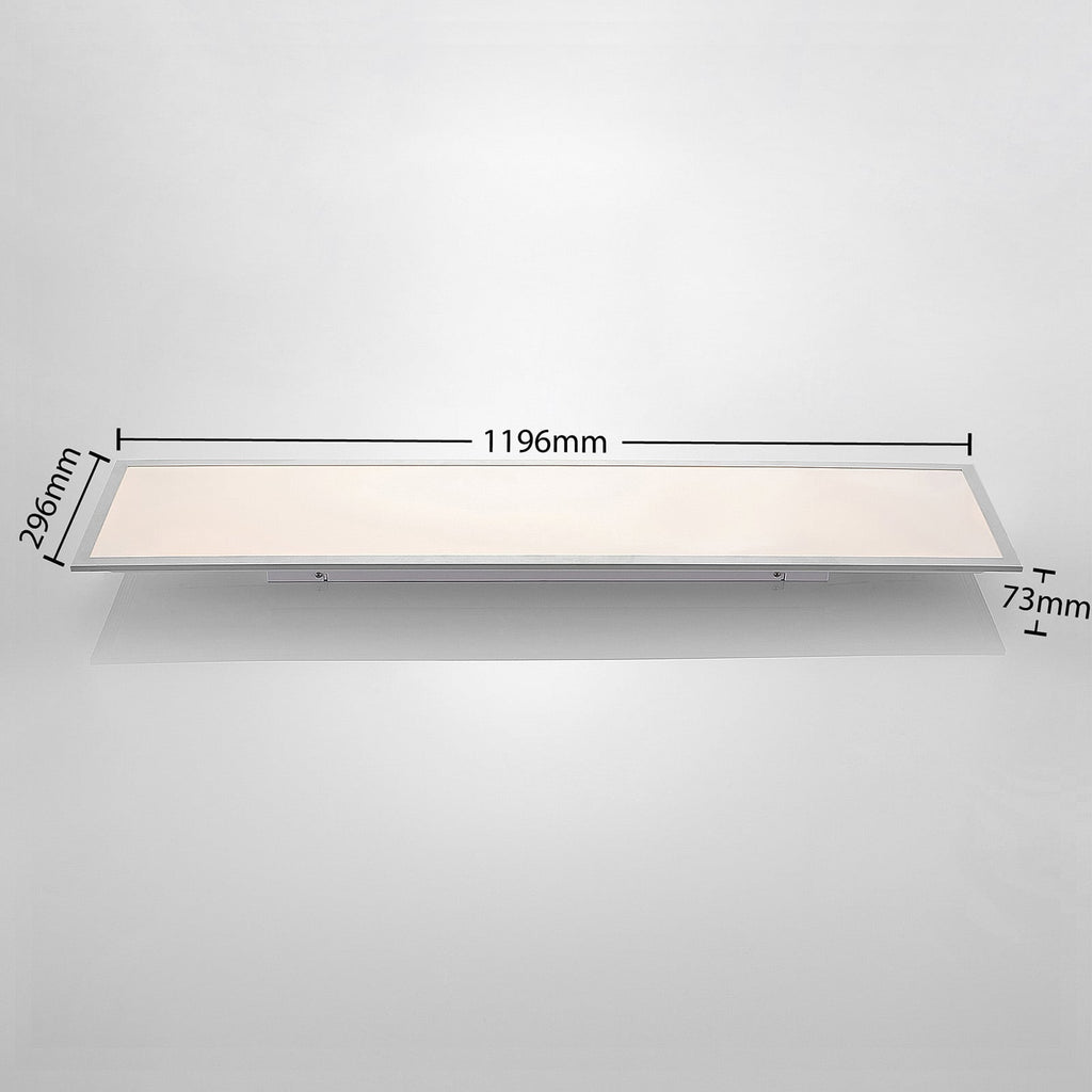 Montert LED-panel Stenley sølv/hvit 120x30 cm i tak